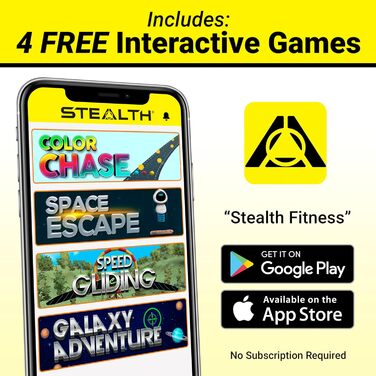 Stealth Core Deluxe Trainer – Тренажер для пресу з ігровим додатком, для зміцнення м'язів живота, мобільний фітнес, безкоштовний додаток iOS/Android