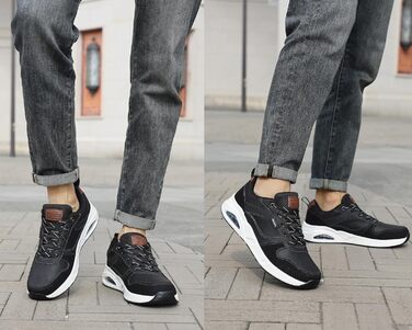 Sneaker TARELO для чоловіків: кросівки з повітряною подушкою, спортивні, зручні, дихаючі, легкі, для тенісу, зелені (чорні), 46 EU