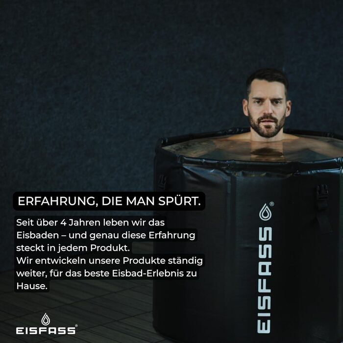 Eisfass Easy 2.0 – Преміум крижаний бак для відновлення та концентрації – Складаний бак з ізоляцією, кришкою та стабільною конструкцією (Ø 75 см × 70 см H) Без аксесуарів