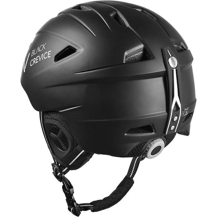 Шолом гірськолижний BLACK CREVICE Streif I, білий карбон матовий/чорний, регульований, для чоловіків та жінок