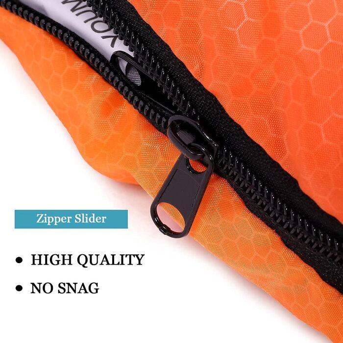 Сплячий мішок для дорослих та дітей – легкий, водонепроникний, зручний для весни, літа, осені – піший туризм, подорожі, кемпінг, темно-помаранчевий