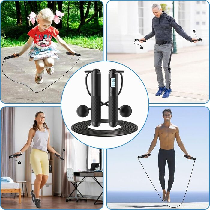 Скакалка TOGETDREAM з лічильником, регульований, з підшипниками та неслизькими ручками. Ідеально для фітнесу, боксу, чоловіків, жінок та дітей.