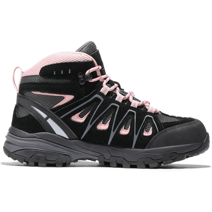 Черевики для трекінгу та подорожей NORTIV 8 для жінок - дихаючі, зручні (38.5 EU, широкі, чорно-рожеві)