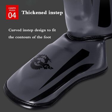 Захисники гомілок для Муай Тай, кікбоксингу та інших єдиноборств, унісекс, з захистом зап'ястя, чорні