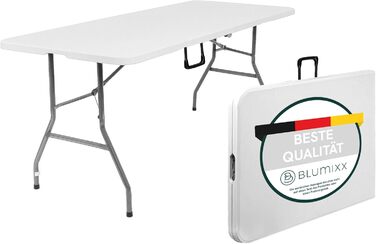 Складаний туристичний стіл Blumixx 180x74x74 - Легкий, стабільний, для кемпінгу, саду, балкону, фестивалів та відпочинку на природі. Погодні умови, 1 шт.