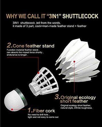Волан для бадмінтону Propetrel 757 Hybrid 3-в-1, швидкість 77, 12 шт.