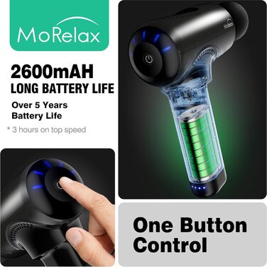 Масажер для м'язів, пістолет для масажу з акумулятором 2500mAh та USB-C, чорний