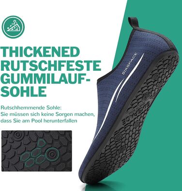 Чоловічі та жіночі аквашузи Sixspace для плавання, серфінгу та йоги. Швидка сушка, дихаючі, синього кольору. Розмір EU 40