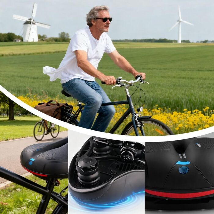 Зручний ергономічний велосипедний сідло з гелевим наповнювачем для чоловіків та жінок, широке велосипедне сідло A-1