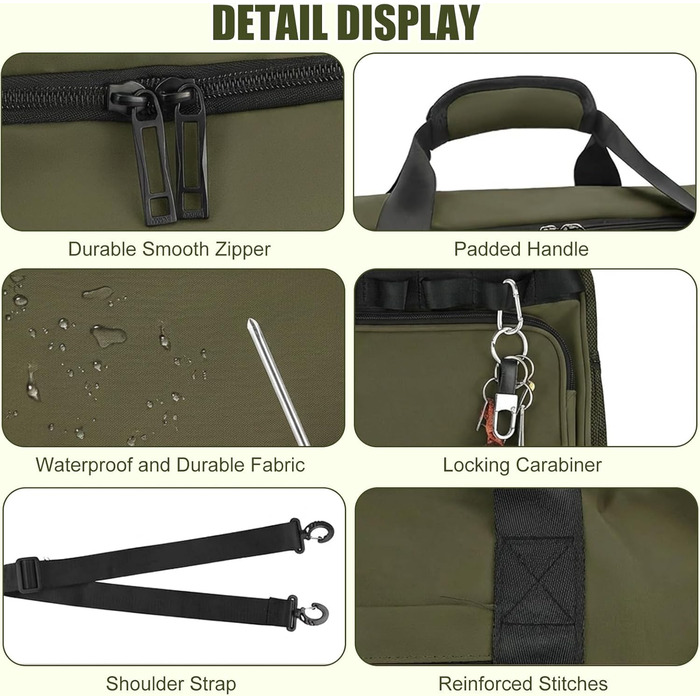 Спортивна сумка для подорожей та фітнесу 65Л з відділенням для взуття та вологих речей, велика дорожня сумка для жінок та чоловіків (армійний зелений)