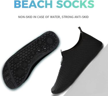 Аквашузи для плавання та відпочинку на пляжі - чоловічі та жіночі, чорні, розмір 35/36 EU