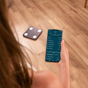 Інтелектуальна вага Cecotec HealthySmart Pro з додатком, Surface Precision, BIA-технологія, LCD-дисплей, 8 сенсорів, 180 кг, білий (чорний)