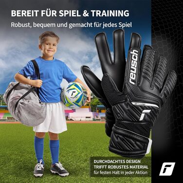 Воротарські рукавички Reusch Attrakt Solid Junior для дітей 5-16 років, чорні