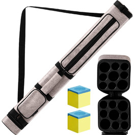 Чохол для кия бліярду Deekin 3x6, кий для більярду, чохол для перенесення, аксесуари для більярду, PU, 9 відділень, з крейдою для більярду (2 шт.)