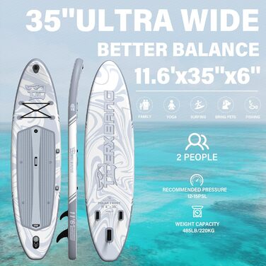 Надувна SUP-дошка TIGERXBANG для плавання, серфінгу, фітнесу