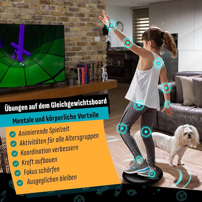 GoBalance Board App - Балансборд з Bluetooth сенсором, 12 ігор для тренувань, розваг та фітнесу. Зміцнює координацію та силу для підлітків та дорослих. GoBalance Sport-Play