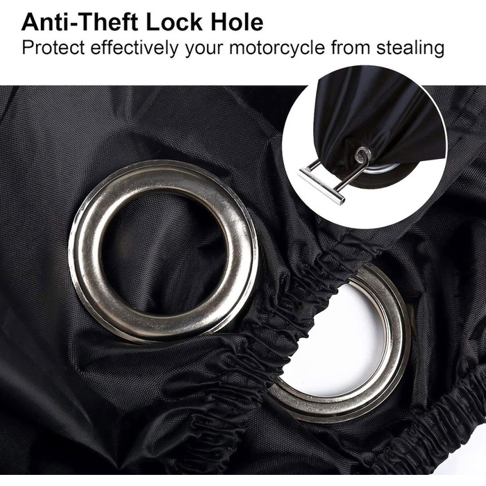 Водонепроникна накривка для мотоцикла Motorrad - 245x105x125 см, XXL, захисна накривка, універсальна, захист від дощу з отвором для замка