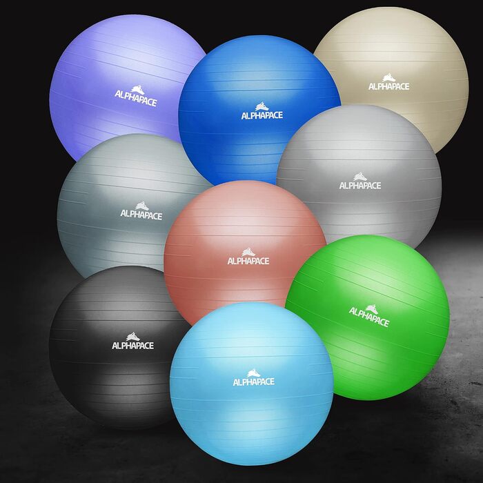 Фітбол Alphapace 75 см: для фітнесу, йоги, офісу, тренувань спини. В комплекті насос. Колір: Французька лаванда
