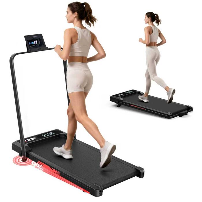 Складана електрична бігова доріжка з нахилом 9% для дому та офісу, Walking Pad, 10 км/год, двигун 3.0 к.с., амортизація, LED-дисплей