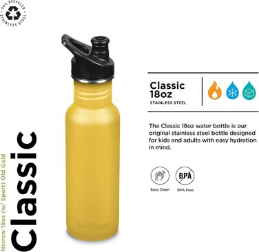 Термобутилка Klean Kanteen Classic 532 мл вузька, золота