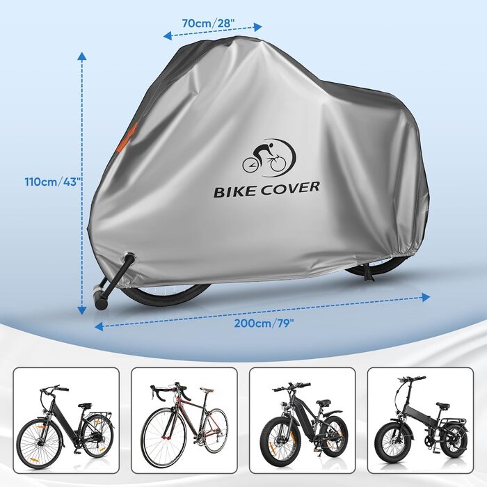 Чохол для велосипеда VARUN, водонепроникний, з щільного оксфорду 300D, анти-крадіжка, вітростійкий, для захисту велосипеда