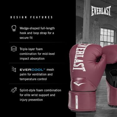 Боксерські рукавички Everlast Elite 2 10oz Gold/Black для спарингу, тренувань та роботи з мішком, Klettverschluss, PURPLE 16OZ