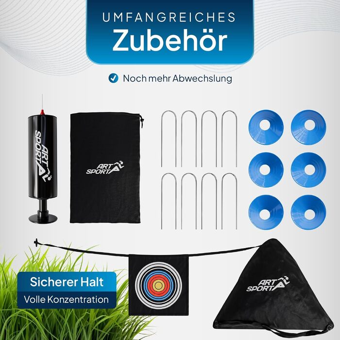 ArtSport Ворота для футболу Pop-up Goal Master - 2 шт. з аксесуарами - складані та готові до гри - 2 ворота для гри в приміщенні та на вулиці - футбольні ворота для дітей, колір: блакитний
