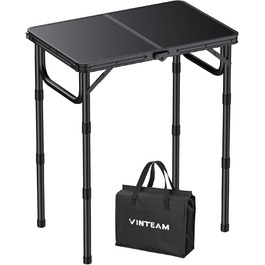VINTEAM Стіл для пікніка та кемпінгу, регульована висота, складаний, 58x40 см