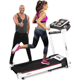 Електрична бігова доріжка Miweba Sports HT1000, 3,5 к.с., 16 км/год, 6% нахил, 120 кг, складана, велика бігова поверхня, 16 програм, для дому, біла
