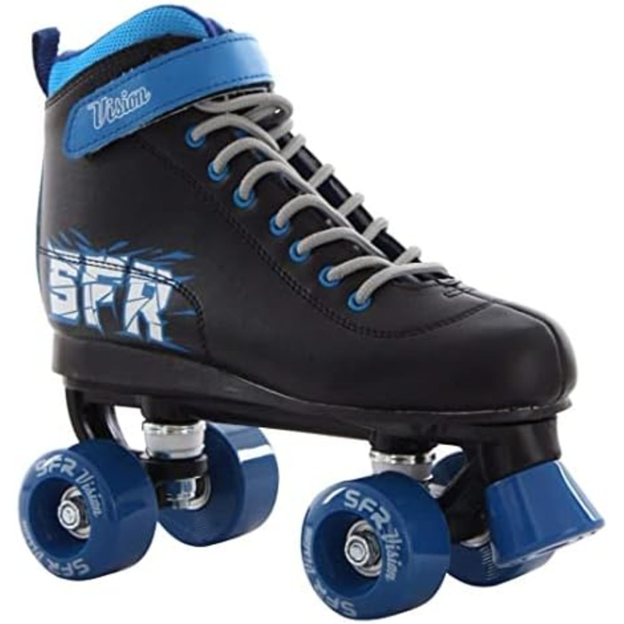 Роликові ковзани SFR Vision II Quad, чорний/синій, багатоколірні (білий/рожевий), розмір 38
