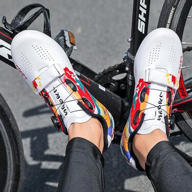 Велосипедні шкарпетки SDEQA для чоловіків та жінок: дихаючі велотуфлі для педалей Look SPD SPD-SL Delta Lock, розмір 36 EU, білий колір