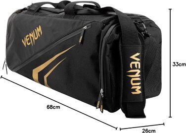 Спортивна сумка Venum Trainer Lite Evo унісекс, чорна з золотом, універсальний розмір