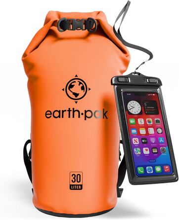 Earth Pak Packsack Rolltop 30L Оранжевий - Водонепроникний рюкзак для каякінгу, туризму, риболовлі та відпочинку на природі