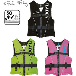Рятувальний жилет FLADEN Mega Fishing 50N для дітей і дорослих, S-XL, чорний, 90+ кг