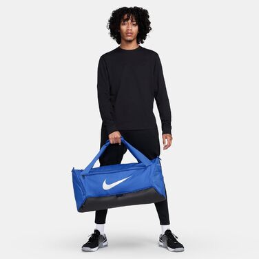 Спортивна сумка Nike Brasilia 60 л, унісекс, синя/чорна/срібляста