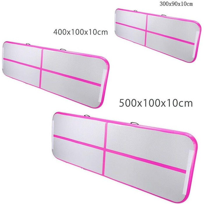 Надувний гімнастичний мат Air Turn Track Matte для tumbling, йоги та фітнесу, протиковзкий та водонепроникний (Рожевий, 3 м)