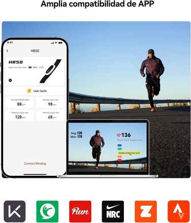 Пульсометр iGPSPORT HR40 Bluetooth ANT+ з нагрудним датчиком для бігу, велоспорту, фітнесу, сумісний з Garmin, Polar, Wahoo (білий)