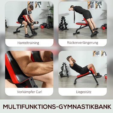 Спортивна лава SPORTNOW, складана, для дому, до 300 кг, сталь, чорна