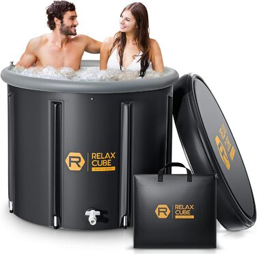 RelaxCube льодяна ванна для спортсменів XL 440 л — переносна багатошарова ванна для холодної терапії, відновлення після тренувань, для дому та вулиці, надувна капсула для крижаної води