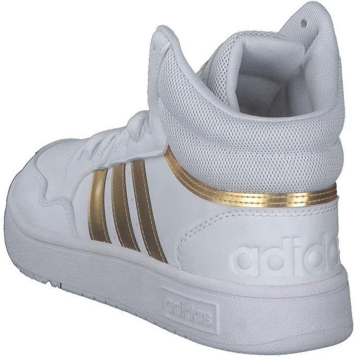Кросівки Adidas Hoops 3.0 Mid Lifestyle - жіночі, класичні, білі, сірі, розмір 36 2/3 EU
