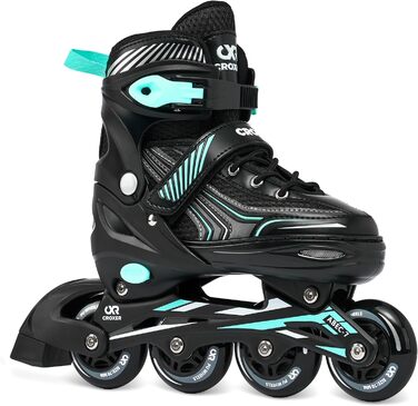 Дитячі ролики Croxer 3-в-1 (35-38) Black/Mint, регульовані