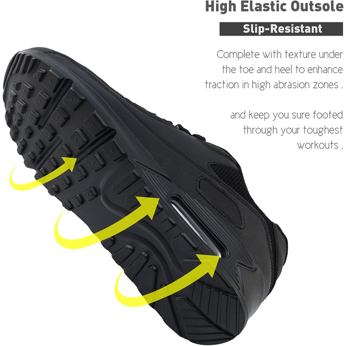 Кросівки для бігу Hitmars: чоловічі та жіночі, зручні, легкі, з повітряною подушкою, чорно-зелені, розміри EU36-EU47