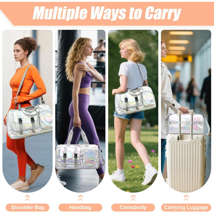 Спортивна сумка Tokeya для жінок: водонепроникна сумка для плавання, гімнастика, спортзал, подорожі (бежева)