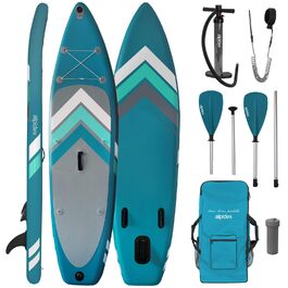 Набір SUP ALPIDEX Stand Up Paddle 305x76x15 см, надувний, до 150 кг, стабільний, легкий, повний комплект (сумка, весло, фіни, насос, страхувальник, ремкомплект)