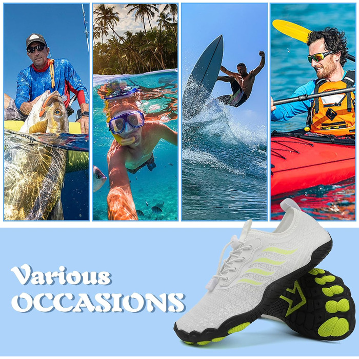 Чоловічі та жіночі аквашузи для плавання та серфінгу, швидко сохнуть, розмір 40 EU, білі