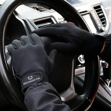 Велосипедні рукавички Westwood Fox: теплі зимові рукавички з водонепроникним екраном, вітрозахисні термо-рукавички для чоловіків та жінок, чорний колір, розмір L