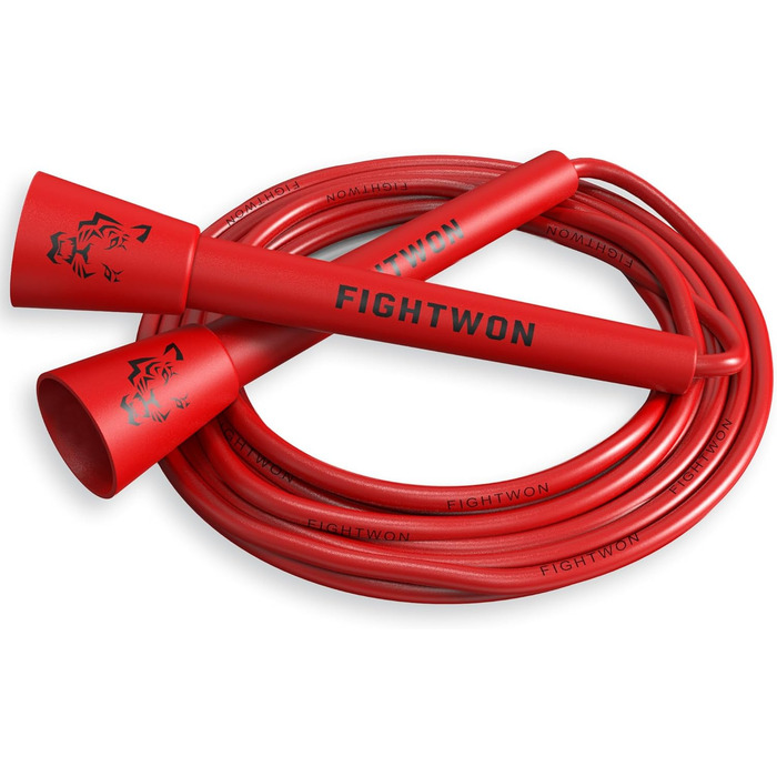 Стрибкове канат FightWon 5 мм з ПВХ, регульований, для занять вдома та на вулиці, з міцними ручками, ультраміцний ПВХ, білі ручки (фуксія)