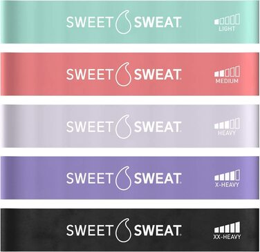 Міні-гуми для фітнесу Sweet Sweat (5 шт) | Опір, йога, фізіотерапія | Натуральний каучук + сумка