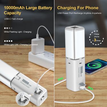 KLARUS CL2 Багатофункціональний кемпінговий ліхтар, 10000 mAh, 750 люмен, 8 режимів, IPX5, для кемпінгу, риболовлі, туризму