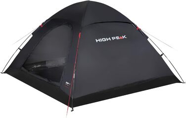 Купол-намет High Peak Monodome XL: намет для кемпінгу на 4 особи, іглу, фестивальний намет з підлогою, чорний